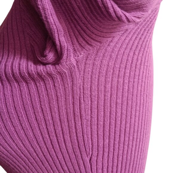 Women's Small Sweater Top Vintage 1970's Purple Hippie Ribbed Knit Sexy Disco - Picture 9 of 9